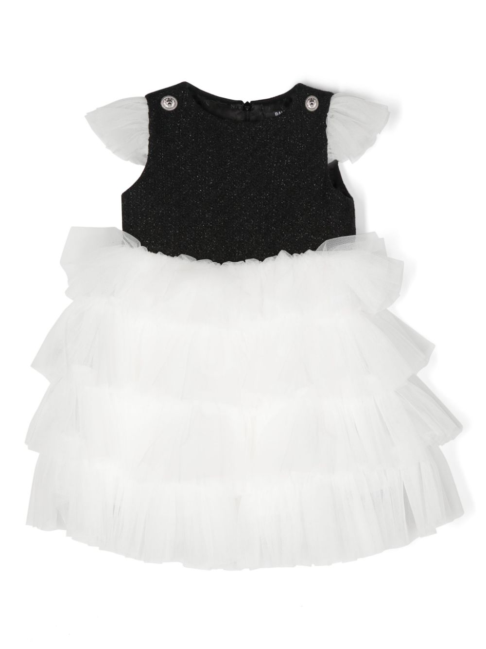 Balmain Kids ruffled dress set - Black von Balmain Kids