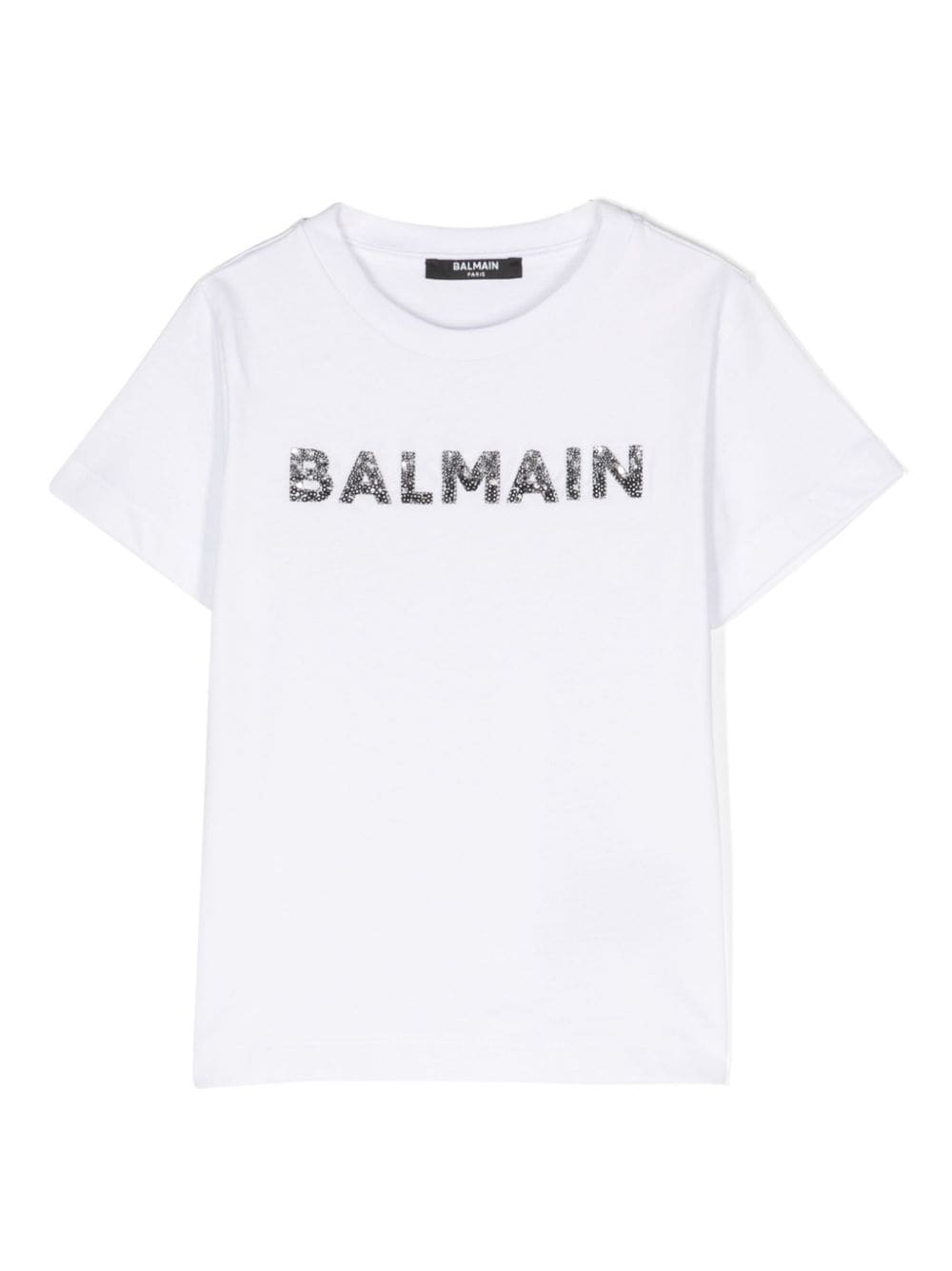 Balmain Kids sequin-embellished logo T-shirt - White von Balmain Kids