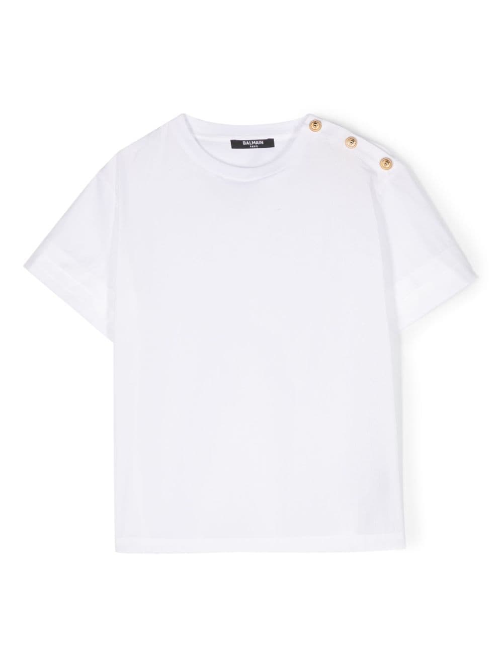 Balmain Kids short-sleeve cotton T-shirt - White von Balmain Kids
