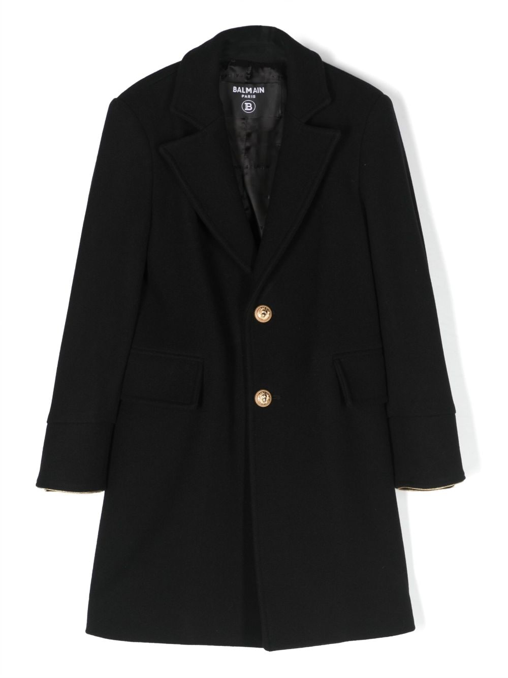 Balmain Kids single-breasted virgin wool-blend coat - Black von Balmain Kids