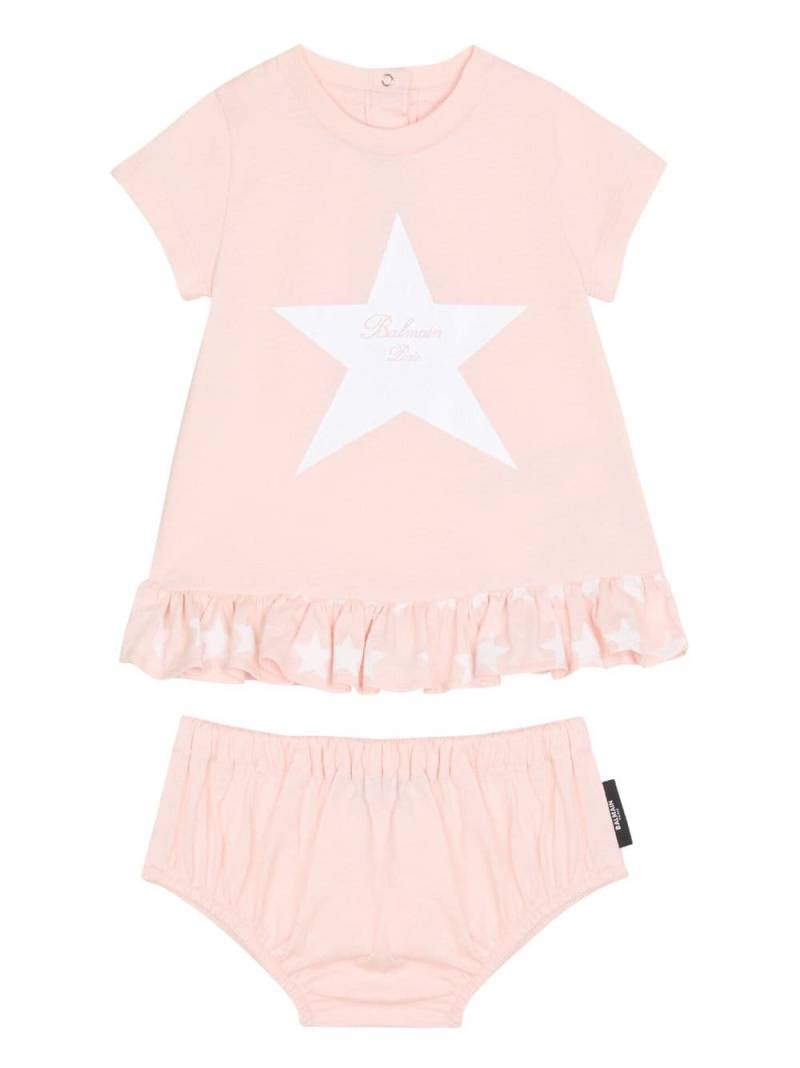 Balmain Kids star-print cotton dress - Pink von Balmain Kids