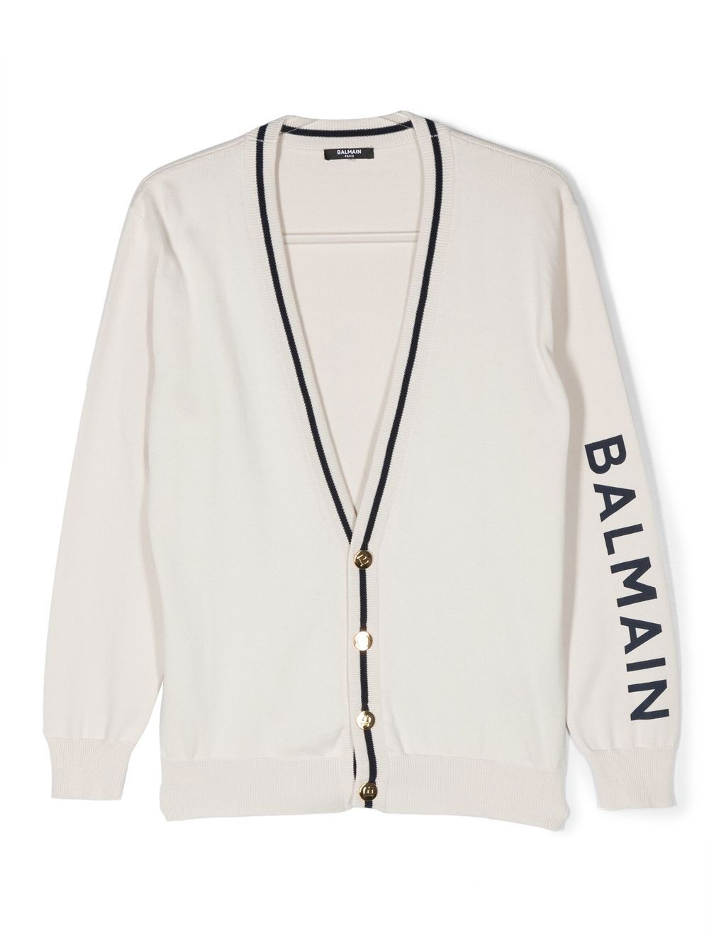 Balmain Kids stripe-detail cardigan - Neutrals von Balmain Kids