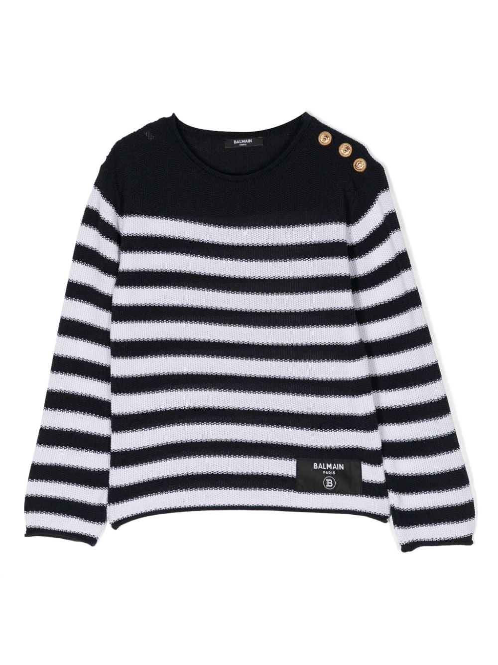 Balmain Kids striped knitted jumper - Black von Balmain Kids