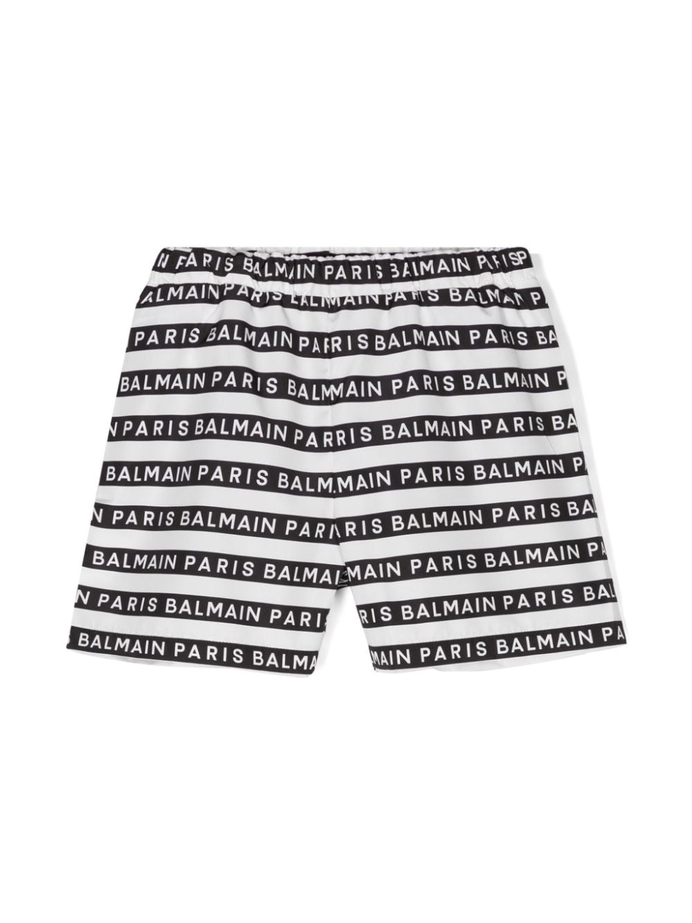 Balmain Kids striped logo-print swim shorts - Black von Balmain Kids