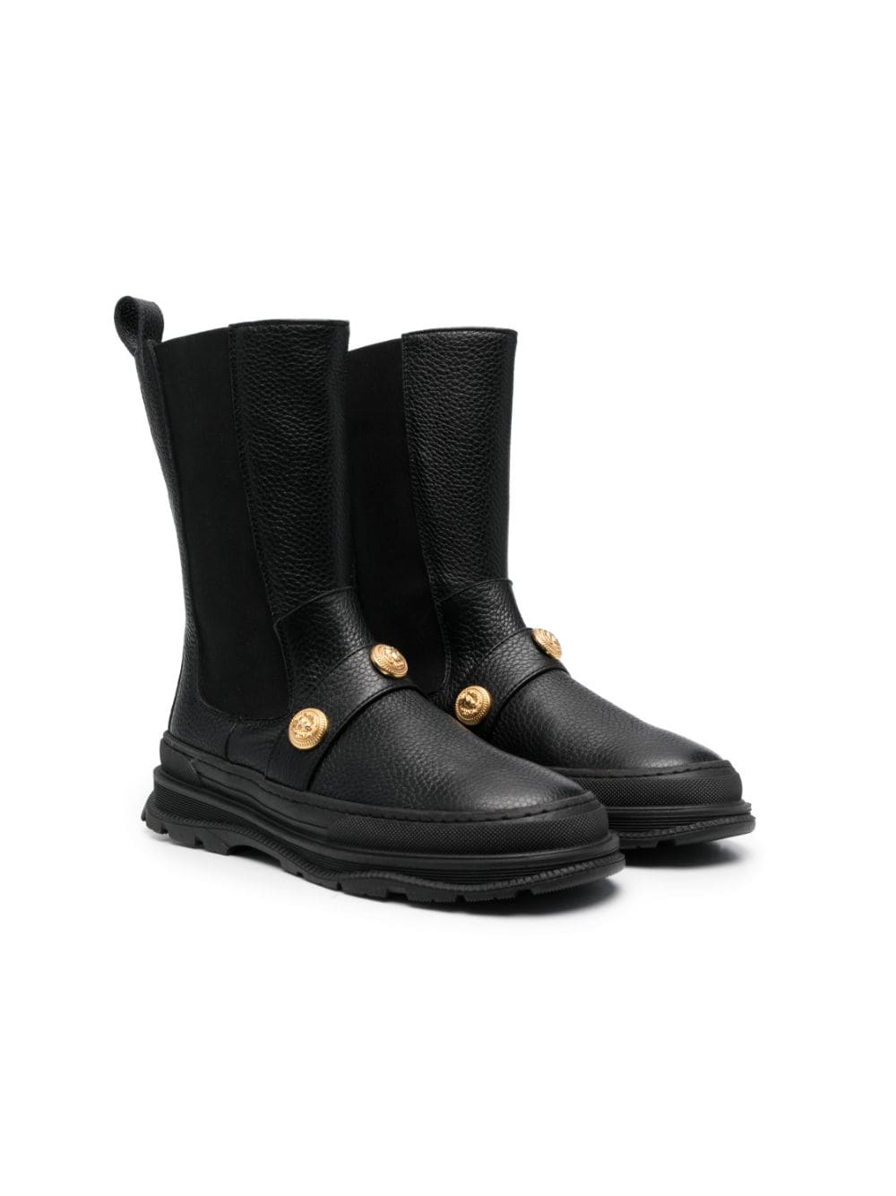 Balmain Kids studded leather boots - Black von Balmain Kids