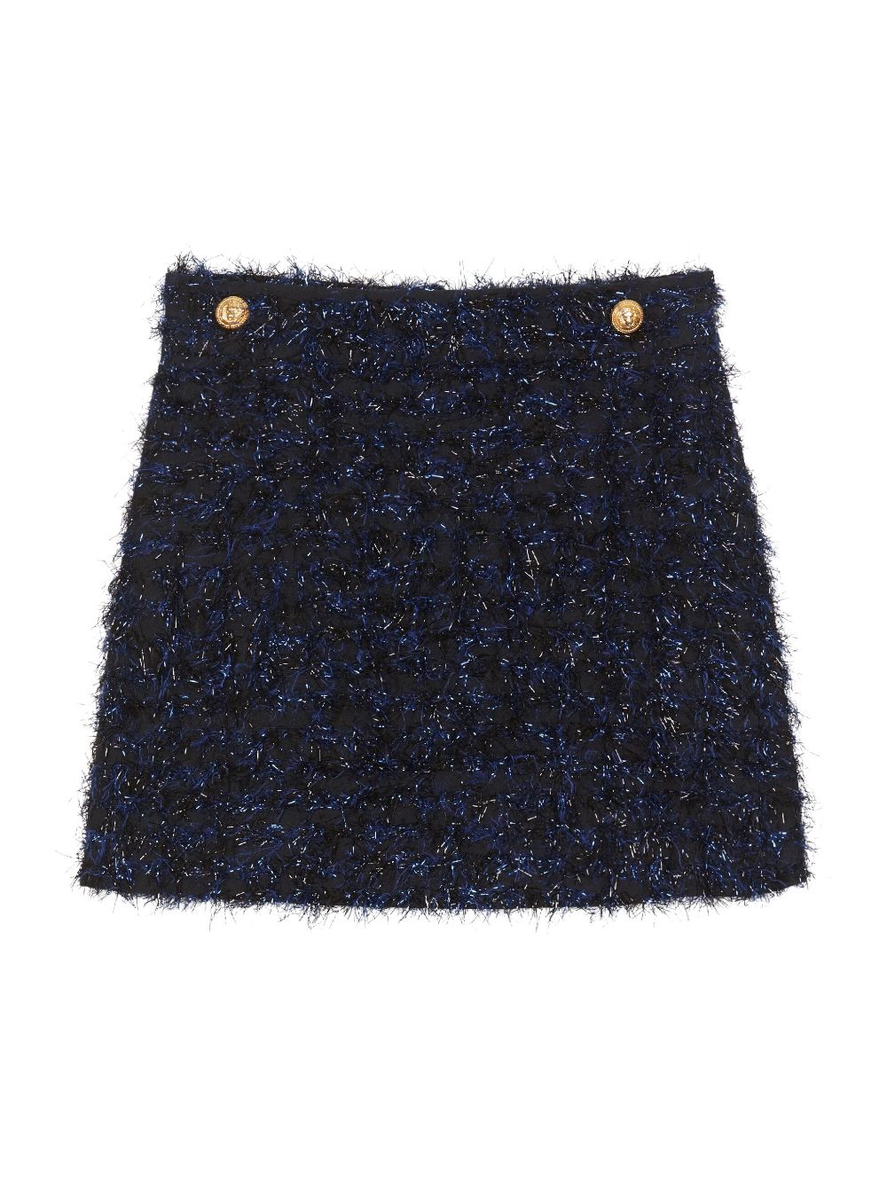 Balmain Kids button-embellished tweed miniskirt - Blue von Balmain Kids