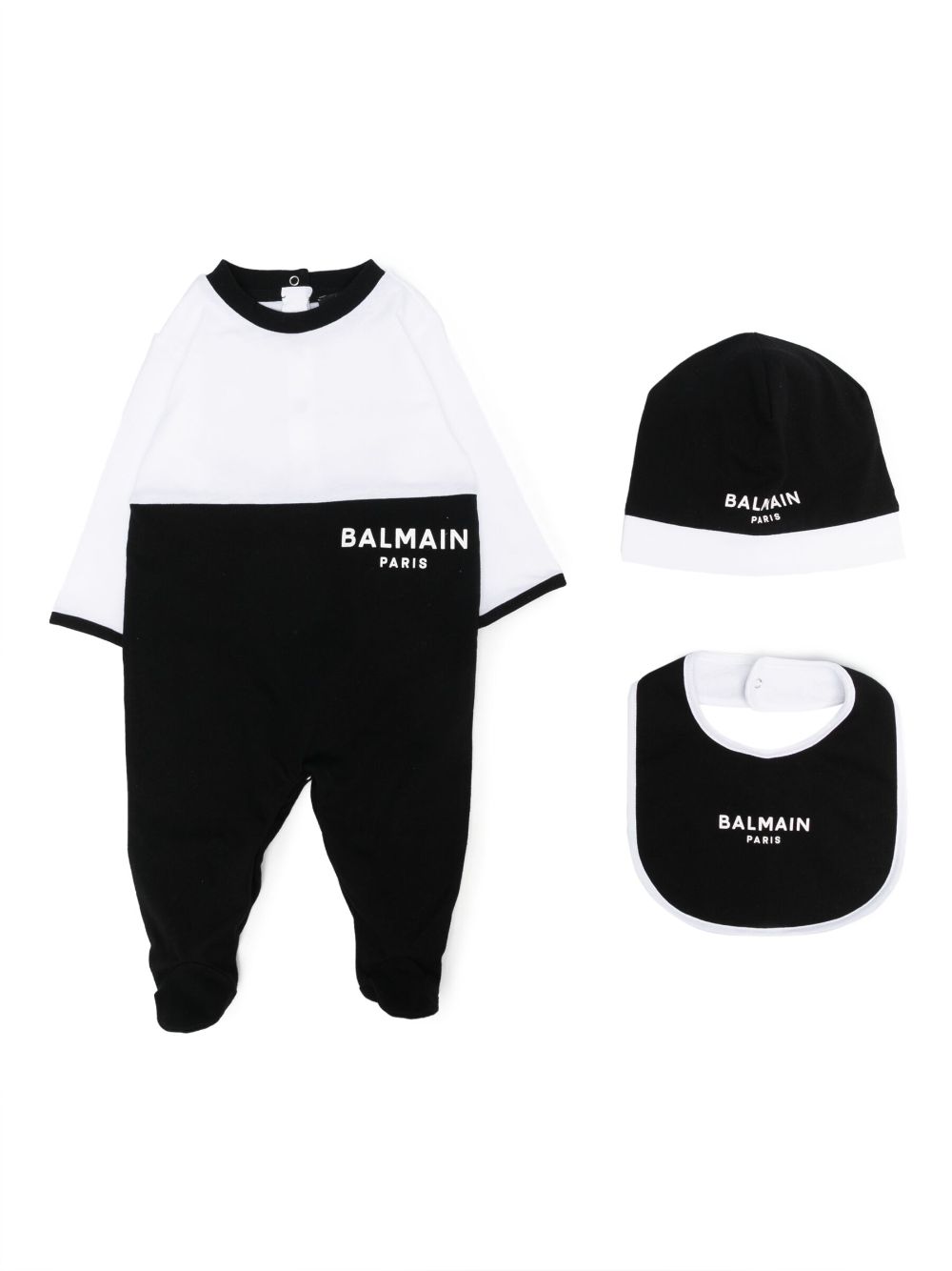 Balmain Kids two-tone cotton babygrow set - White von Balmain Kids