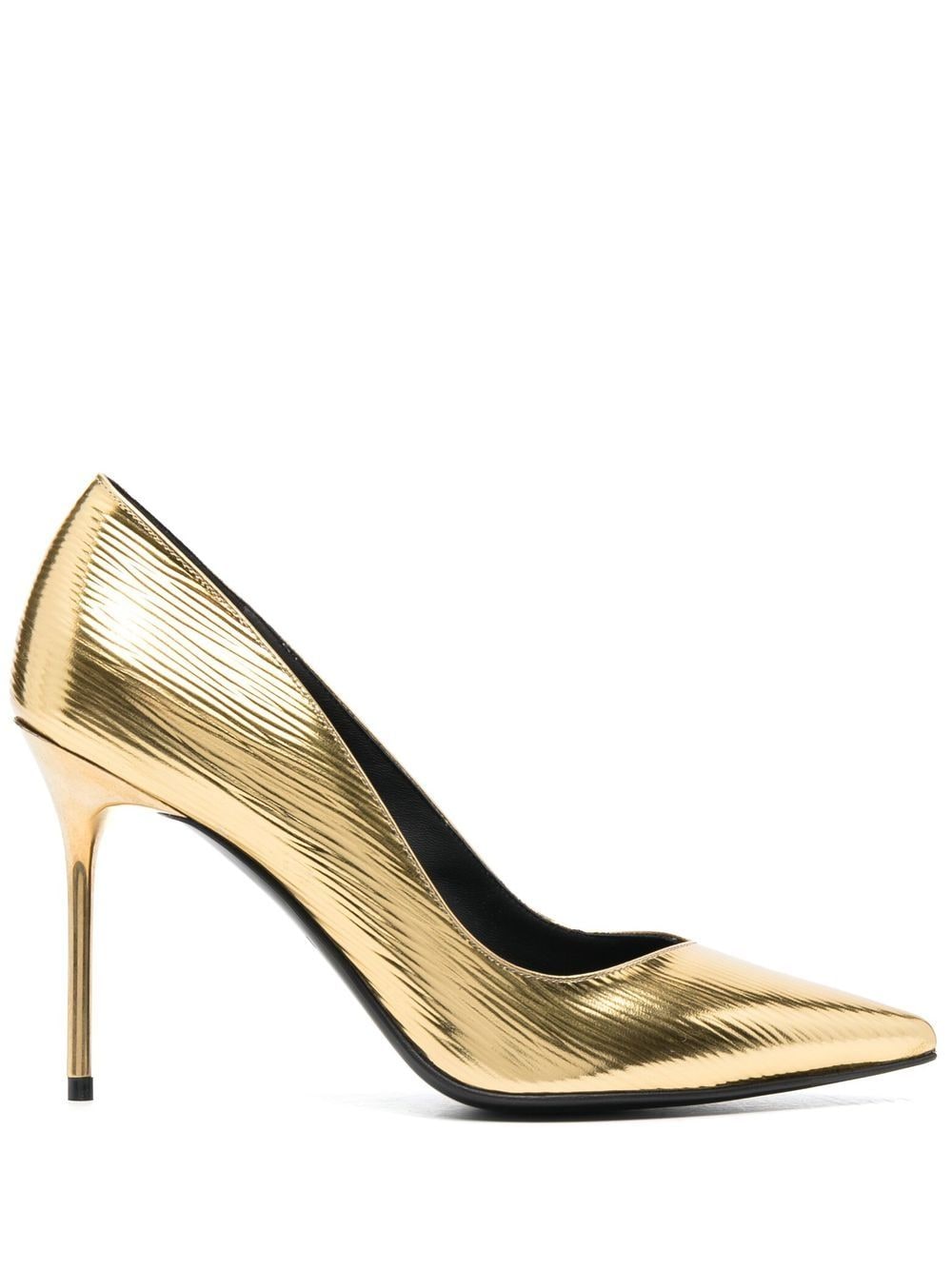 Balmain 100mm metallic pointed-toe pumps - Yellow von Balmain