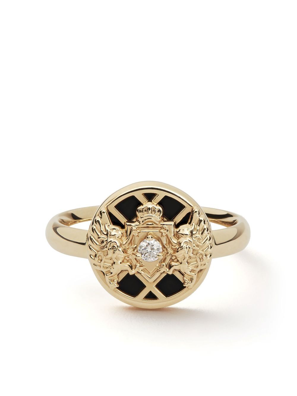 Balmain 18kt yellow gold Emblem diamond ring von Balmain