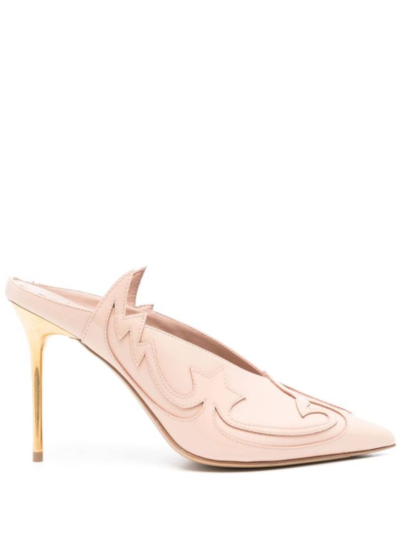 Balmain 75mm Ruby western-style mules - Neutrals von Balmain