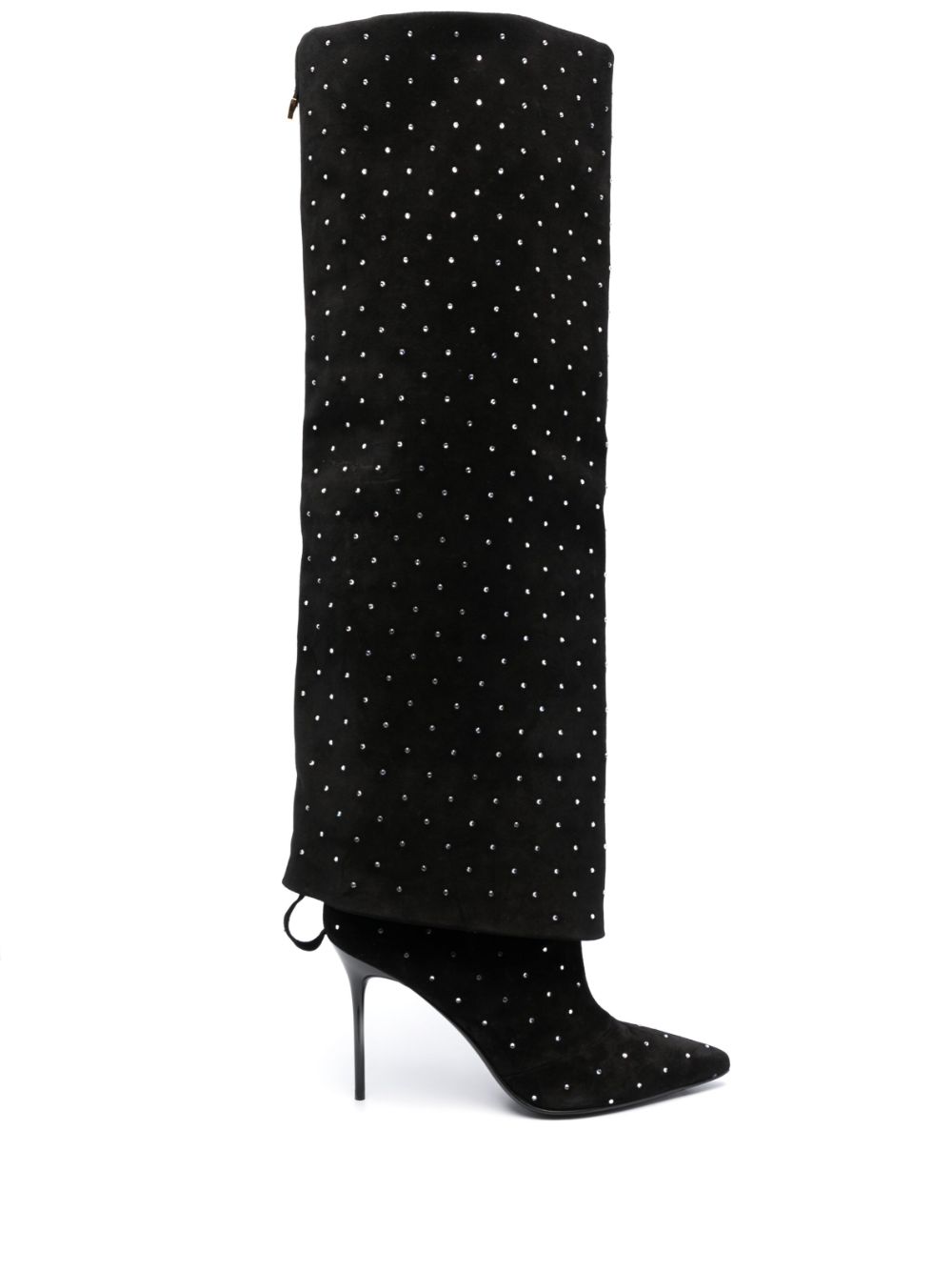 Balmain Ariel crystal-embellished suede boots - Black von Balmain