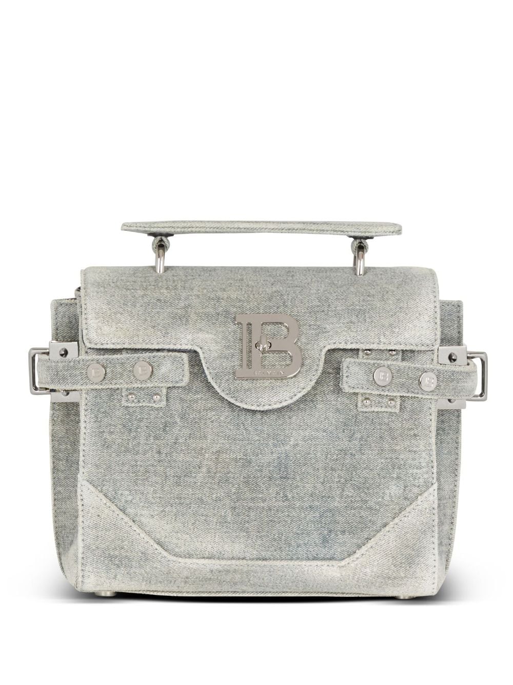 Balmain B-Buzz 23 denim handbag - Grey von Balmain