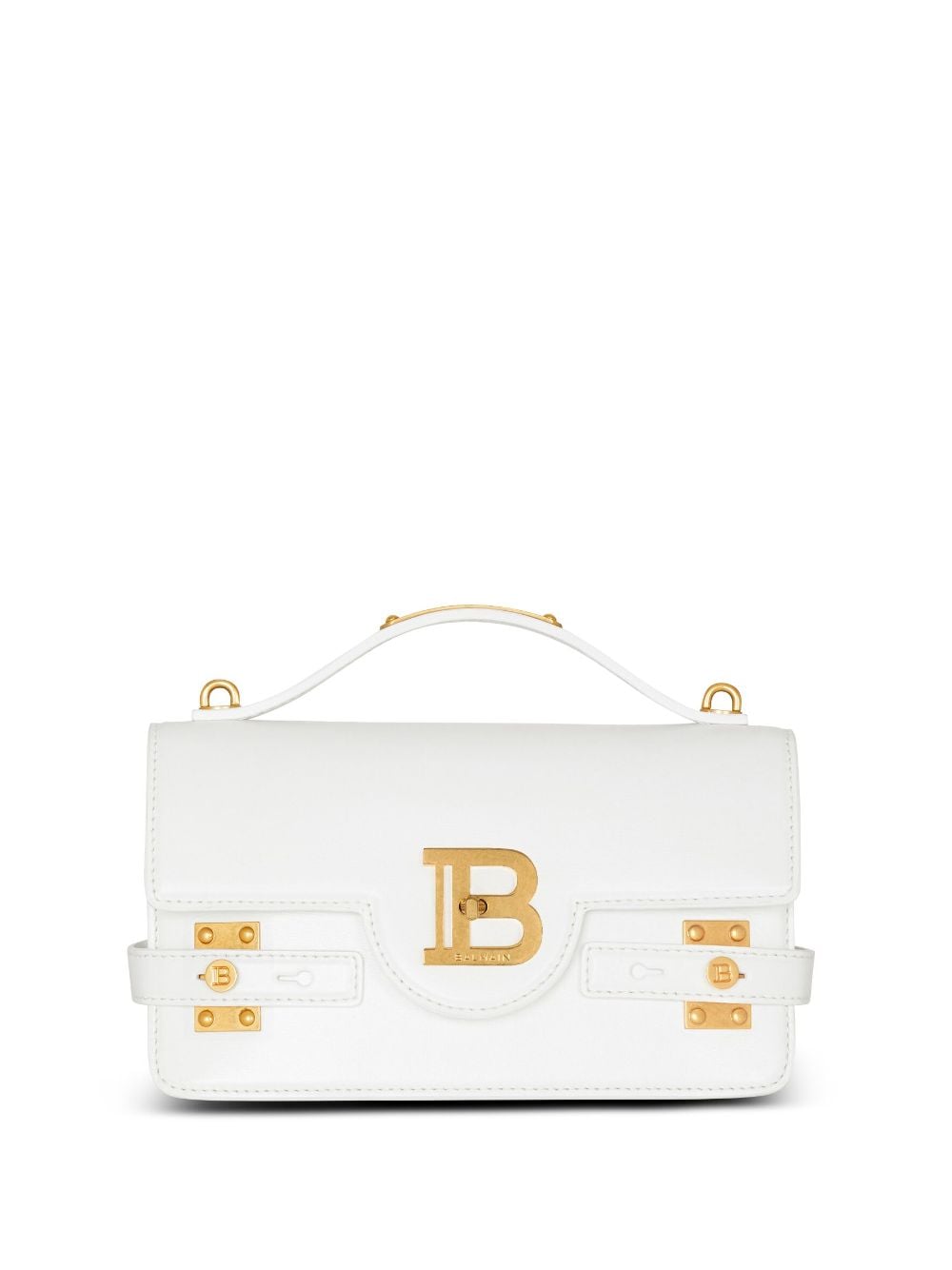 Balmain B-Buzz 24 leather tote bag - White von Balmain