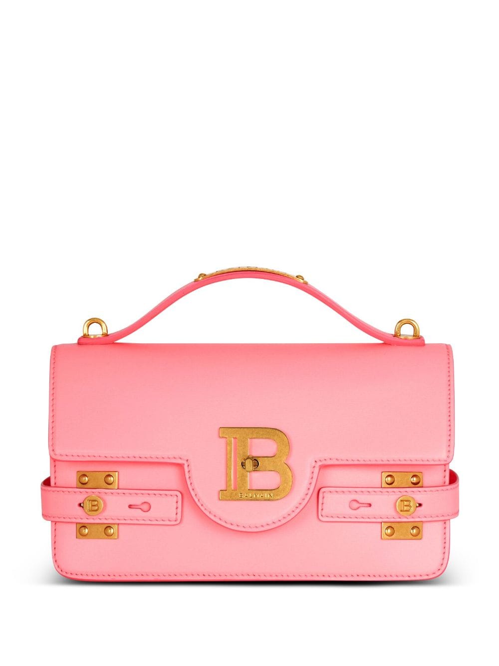 Balmain B-Buzz 24 leather handbag - Pink von Balmain