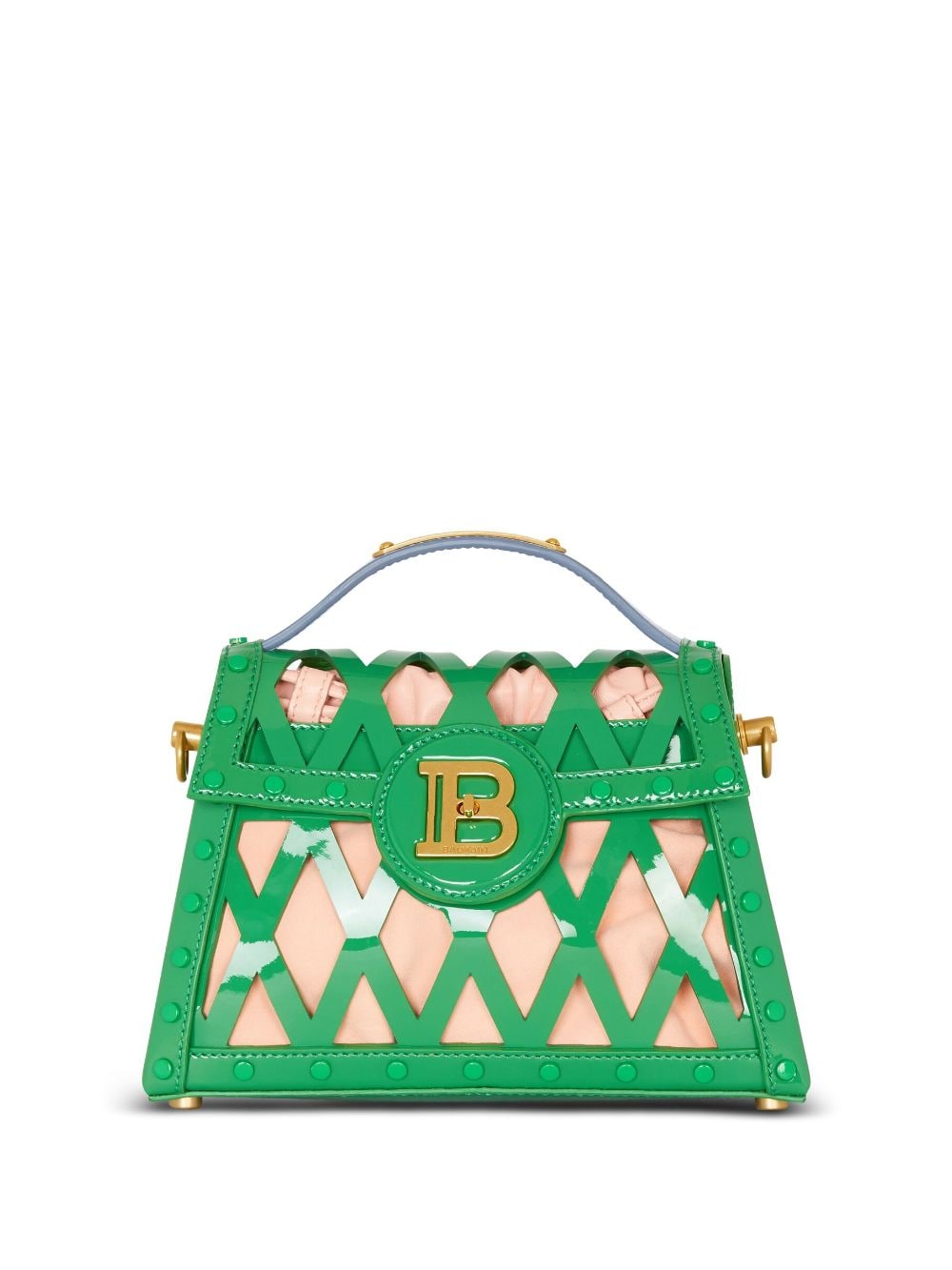 Balmain B-Buzz Dynasty openwork leather tote bag - Green von Balmain