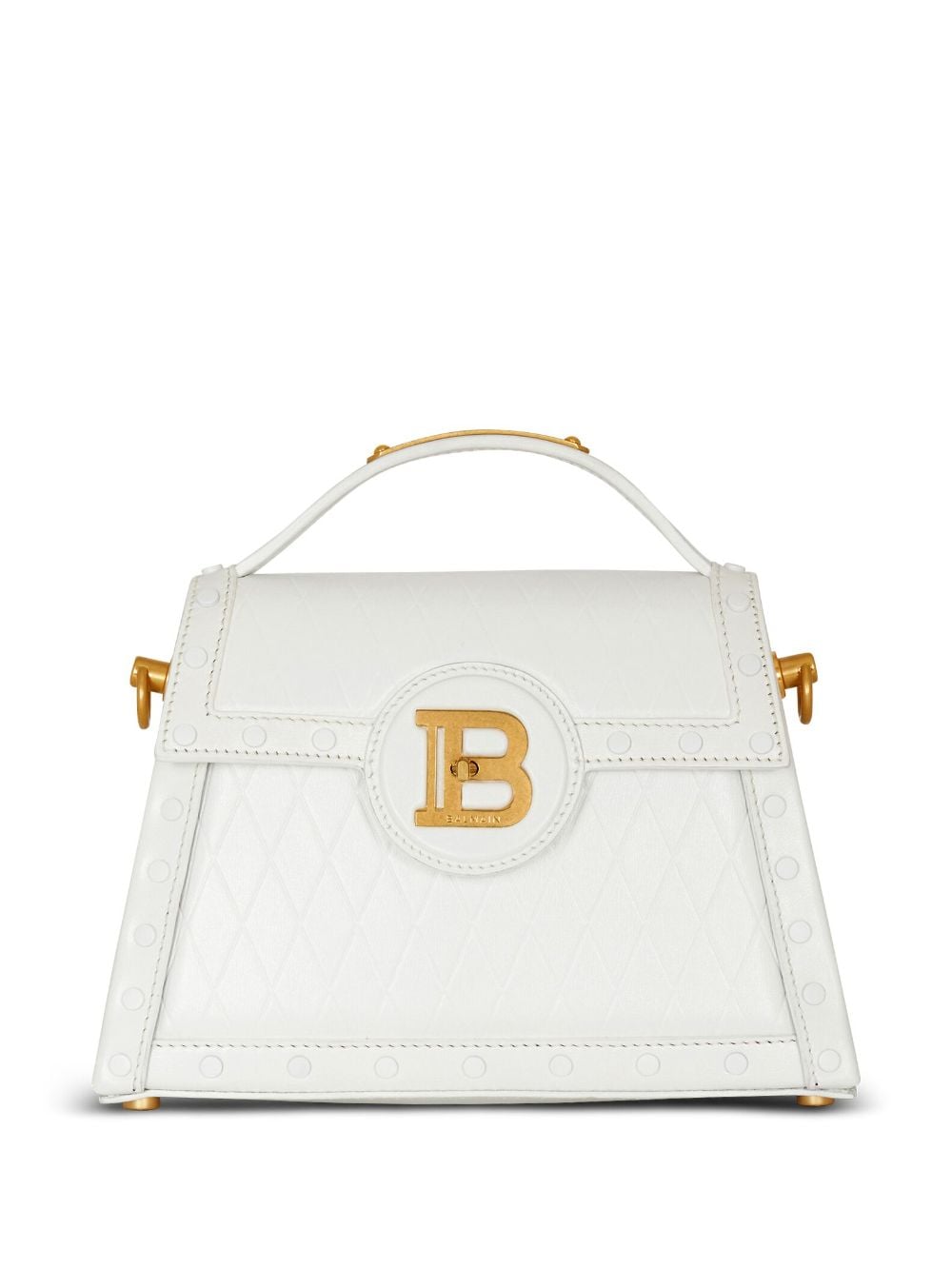 Balmain B-Buzz leather crossbody bag - White von Balmain