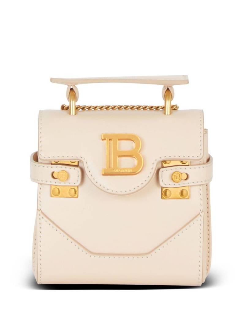 Balmain mini B-Buzz 12 leather handbag - Neutrals von Balmain