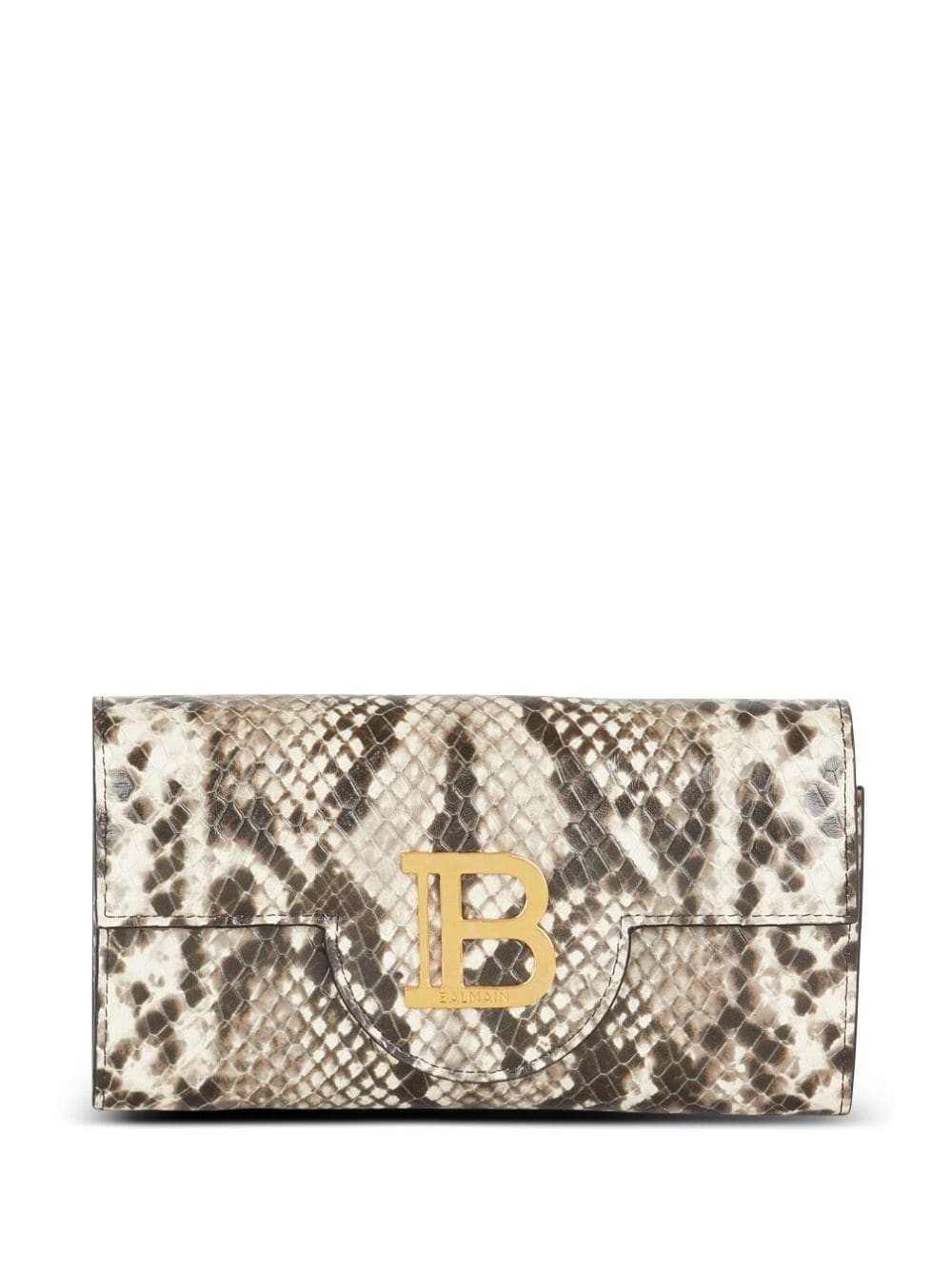 Balmain B-Buzz snakeskin-effect wallet-on-chain - Brown von Balmain