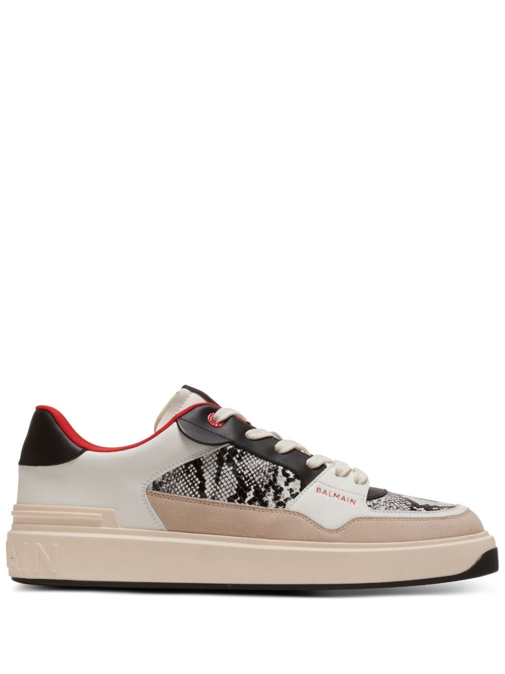 Balmain B-Court Flip snakeskin-effect sneakers - White von Balmain