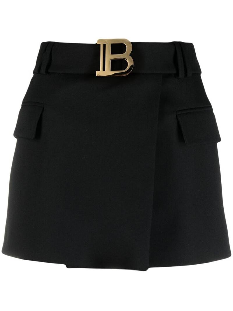 Balmain B-logo wrap skirt - Black von Balmain