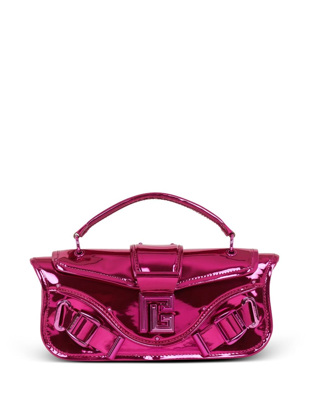 Balmain Blaze metallic leather clutch bag - Pink von Balmain