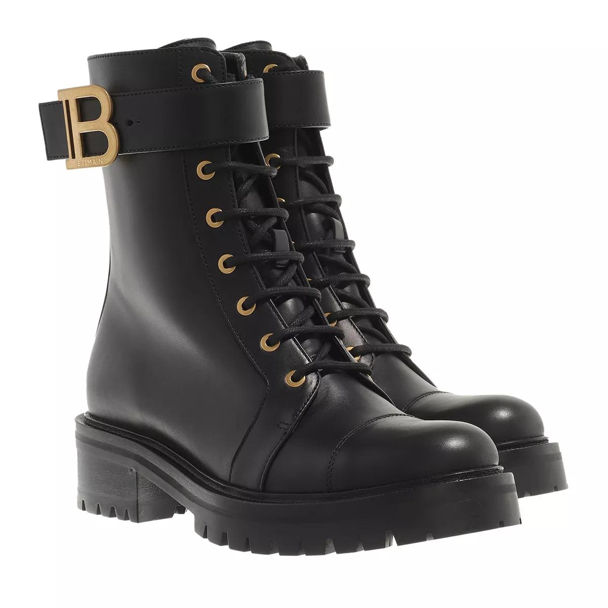 Balmain Boots & Stiefeletten - Ranger Ankle Boots Leather - Gr. 40 (EU) - in Schwarz - für Damen von Balmain