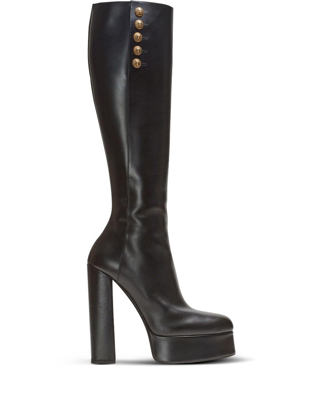 Balmain Brune 135mm knee-high leather boots - Black von Balmain