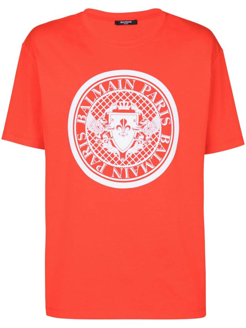 Balmain Coin cotton T-shirt - Red von Balmain