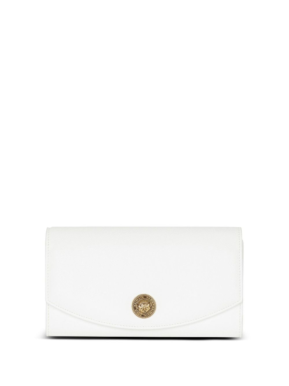 Balmain Emblème leather crossbody bag - White von Balmain