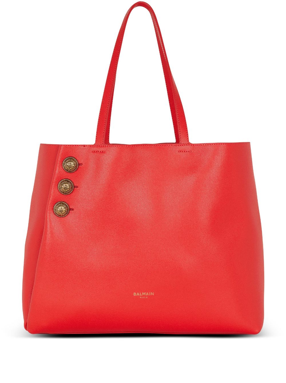 Balmain Emblème leather tote bag - Red von Balmain