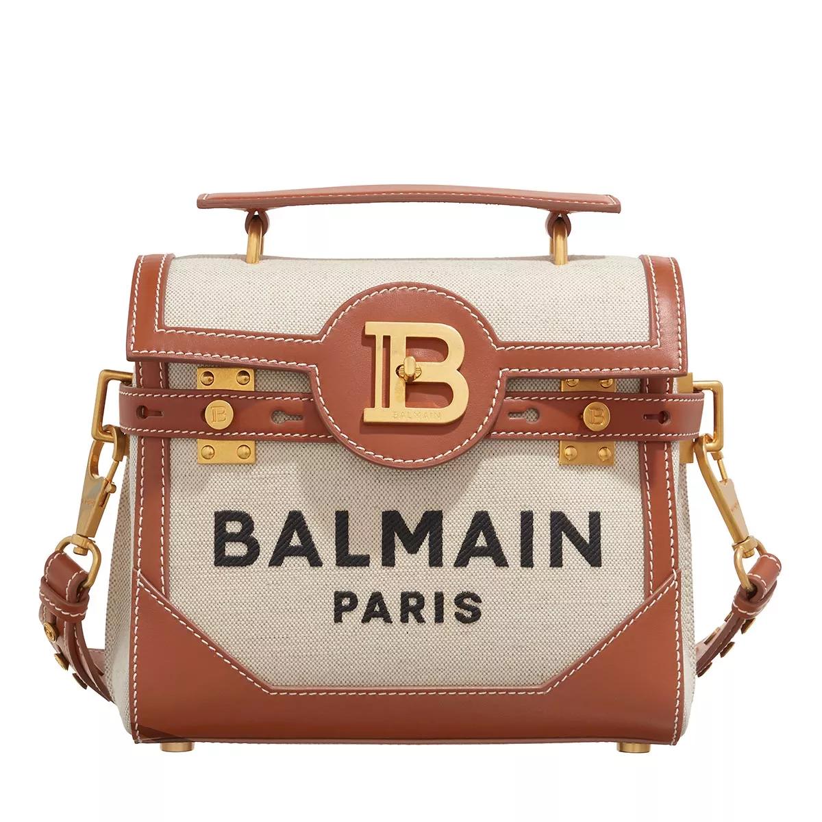 Balmain Henkeltasche - Buzz Canvas Logo Bag - Gr. unisize - in Beige - für Damen von Balmain