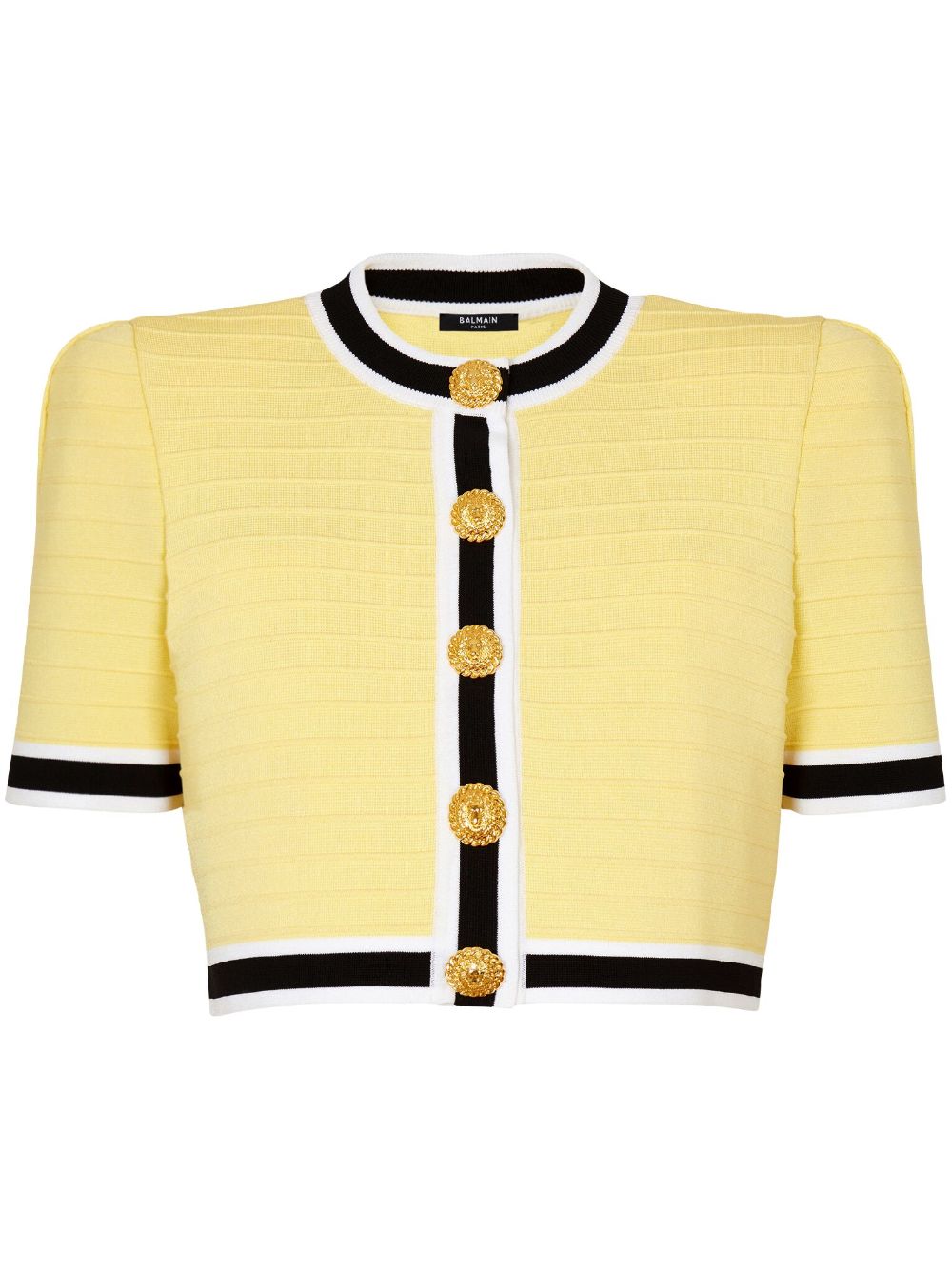 Balmain Lion Head-buttons cropped cardigan - Yellow von Balmain