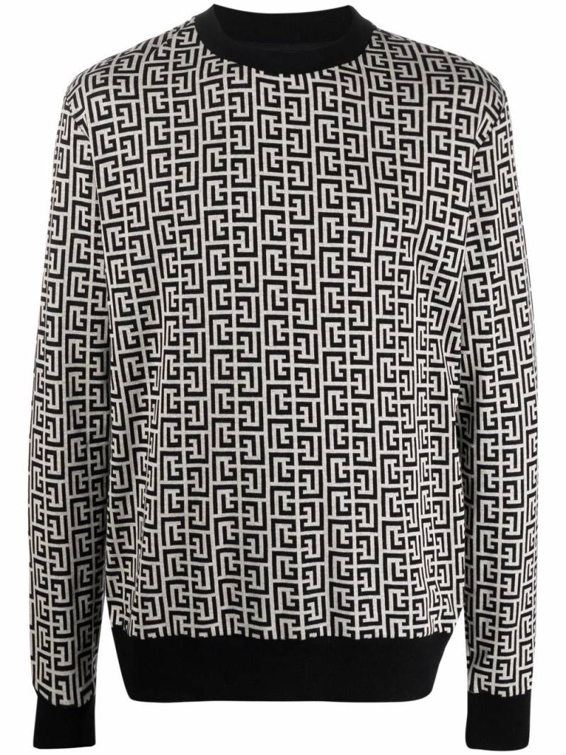 Balmain monogram-motif sweatshirt - Black von Balmain