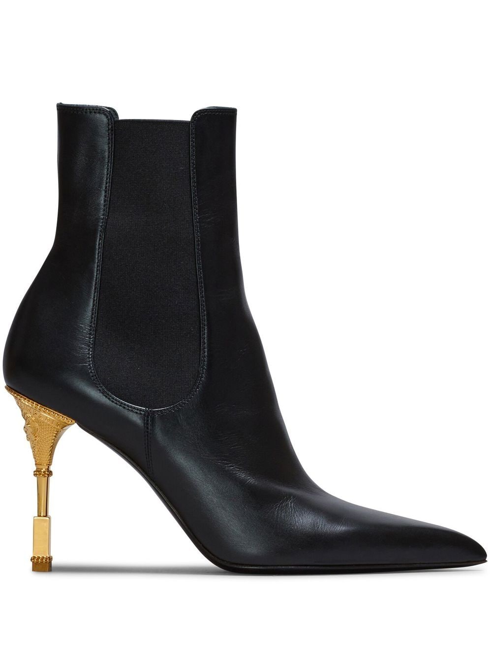 Balmain Moneta leather ankle boots - Black von Balmain