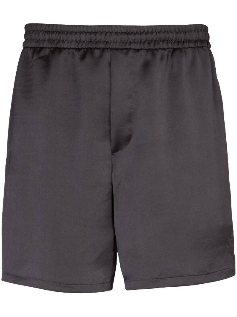 Balmain PB-embroidered satin shorts - Black von Balmain