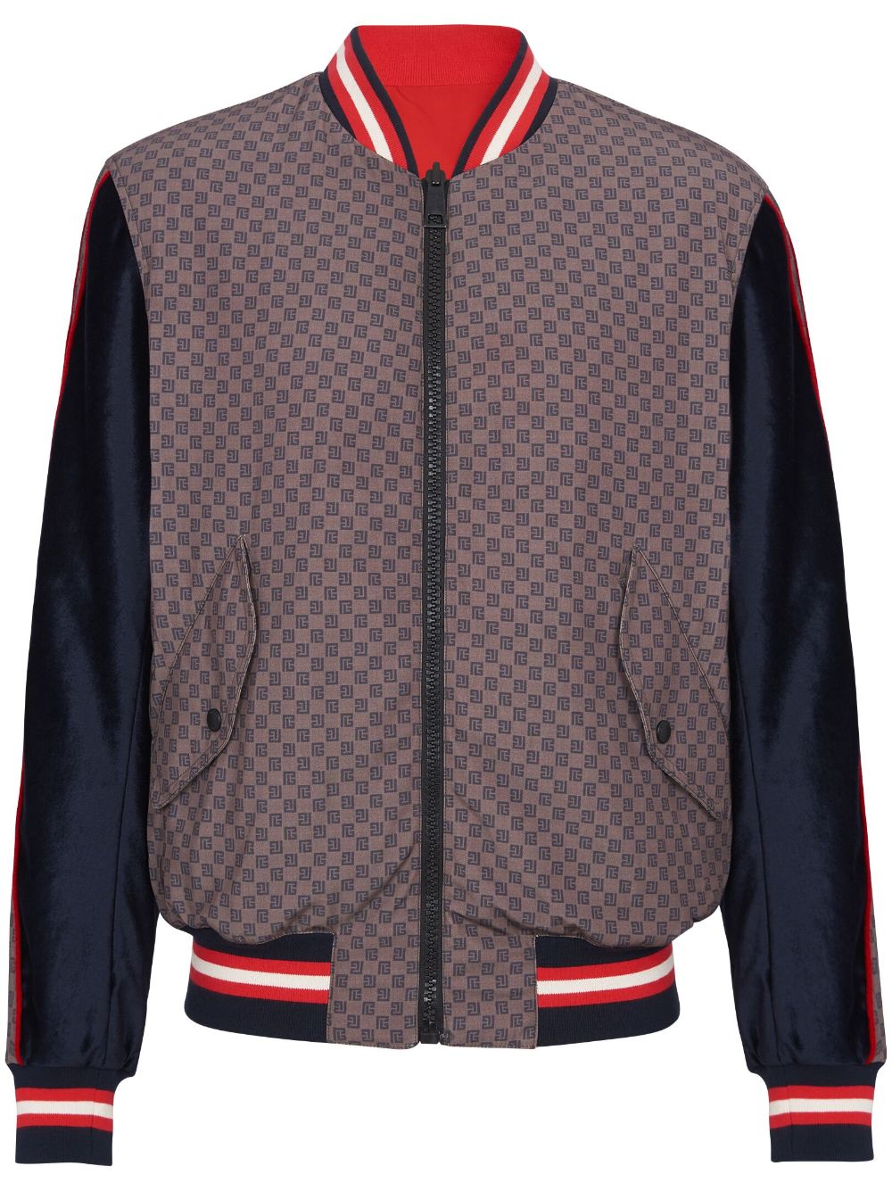 Balmain PB-monogram bomber jacket - Purple von Balmain