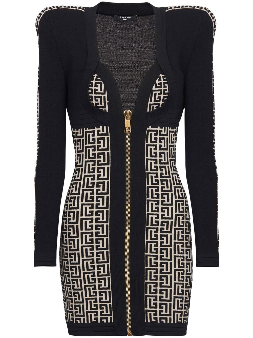 Balmain PB monogram mini dress - Black von Balmain