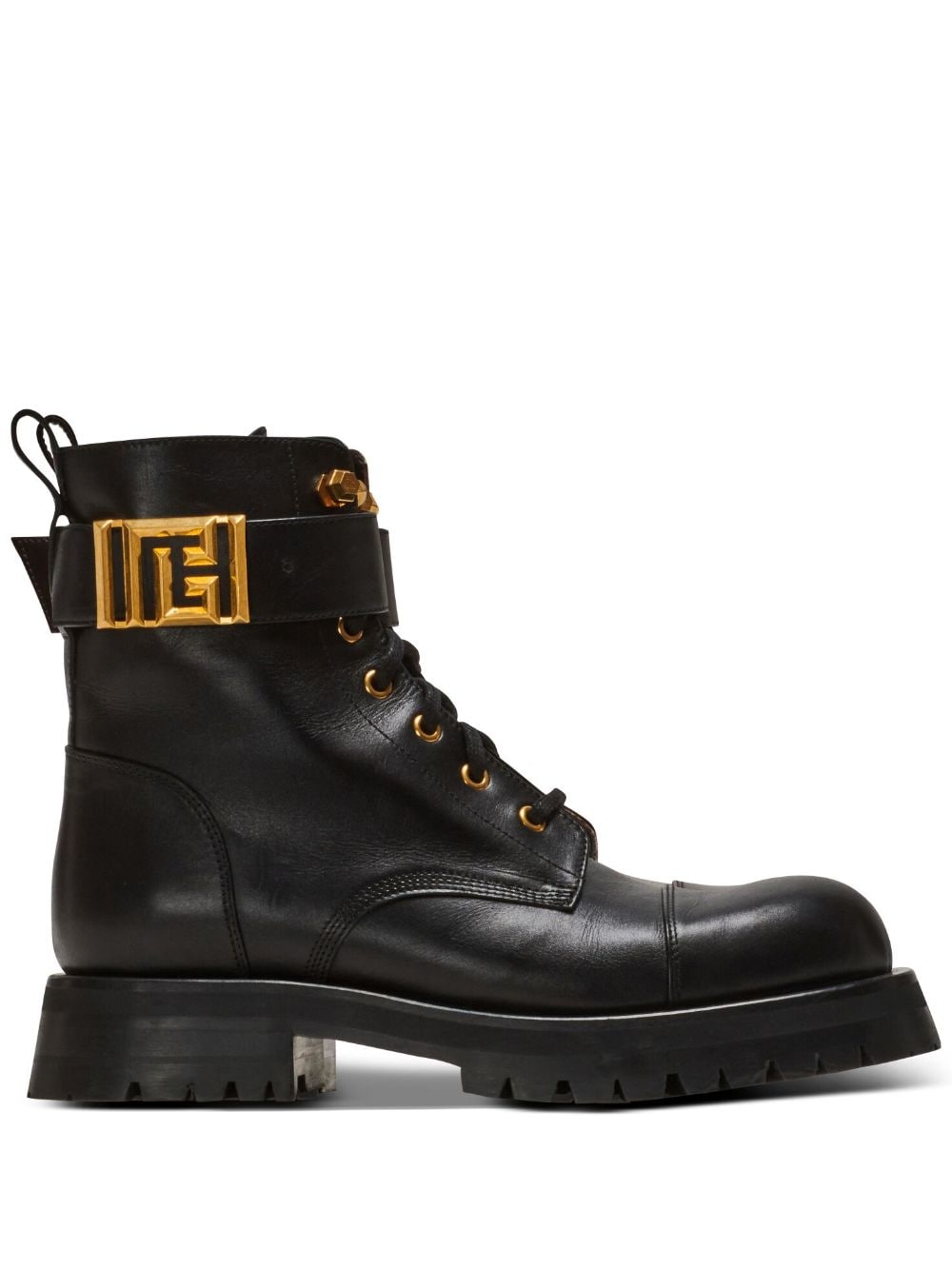 Balmain Romy lace-up leather boots - Black von Balmain