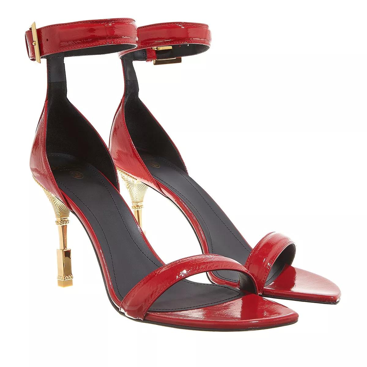 Balmain Sandalen - Moneta Sandals Patent Leather - Gr. 38 (EU) - in Rot - für Damen von Balmain