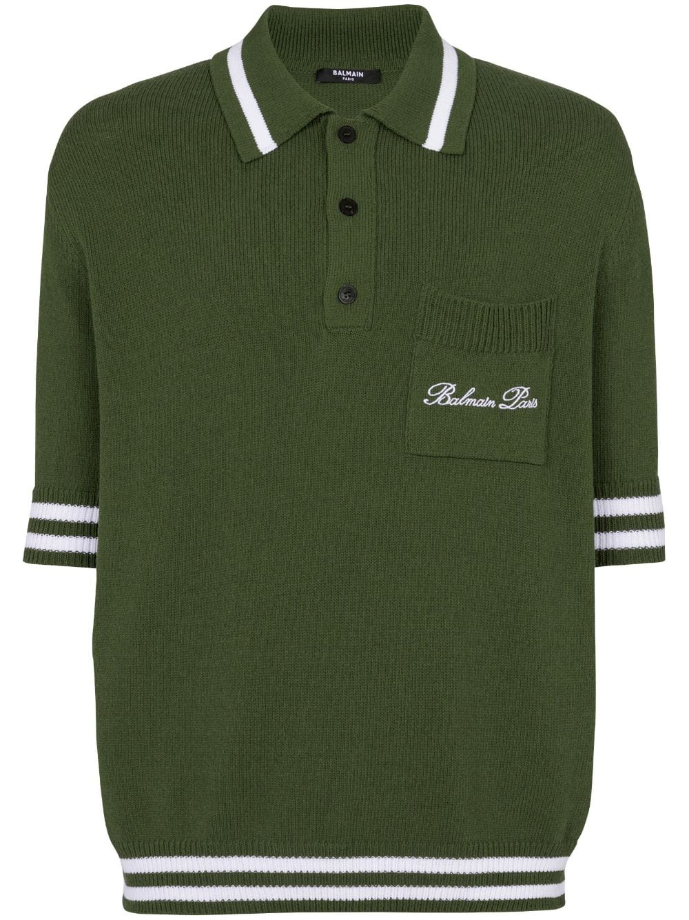 Balmain Signature knitted polo top - Green von Balmain