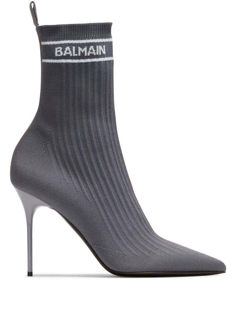 Balmain Skye 95mm knit ankle boots - Black von Balmain