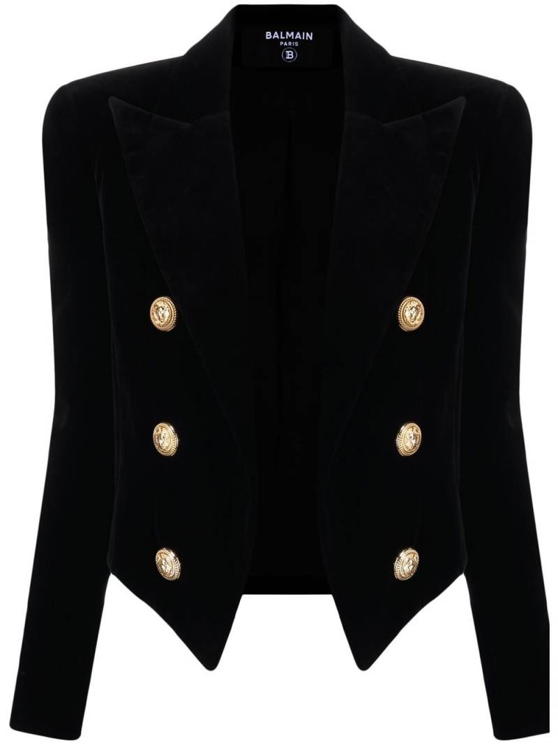 Balmain Spencer cropped cotton jacket - Black von Balmain