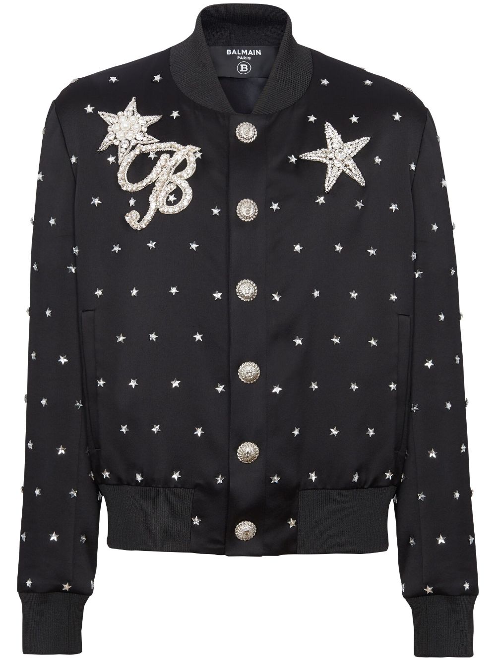 Balmain Stars-embroidered bomber jacket - Black von Balmain