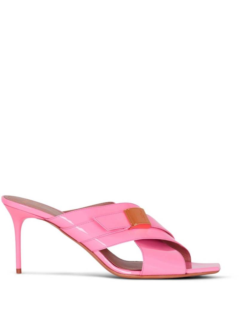 Balmain Uma 75mm patent leather mules - Pink von Balmain