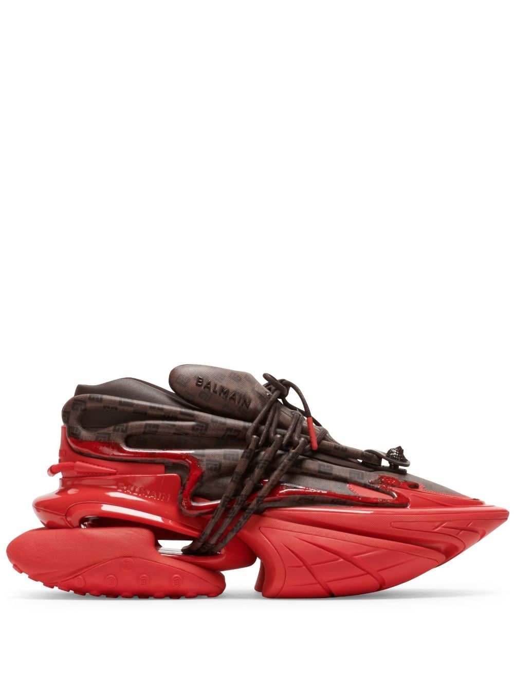 Balmain Unicorn PB-monogram sneakers - Red von Balmain