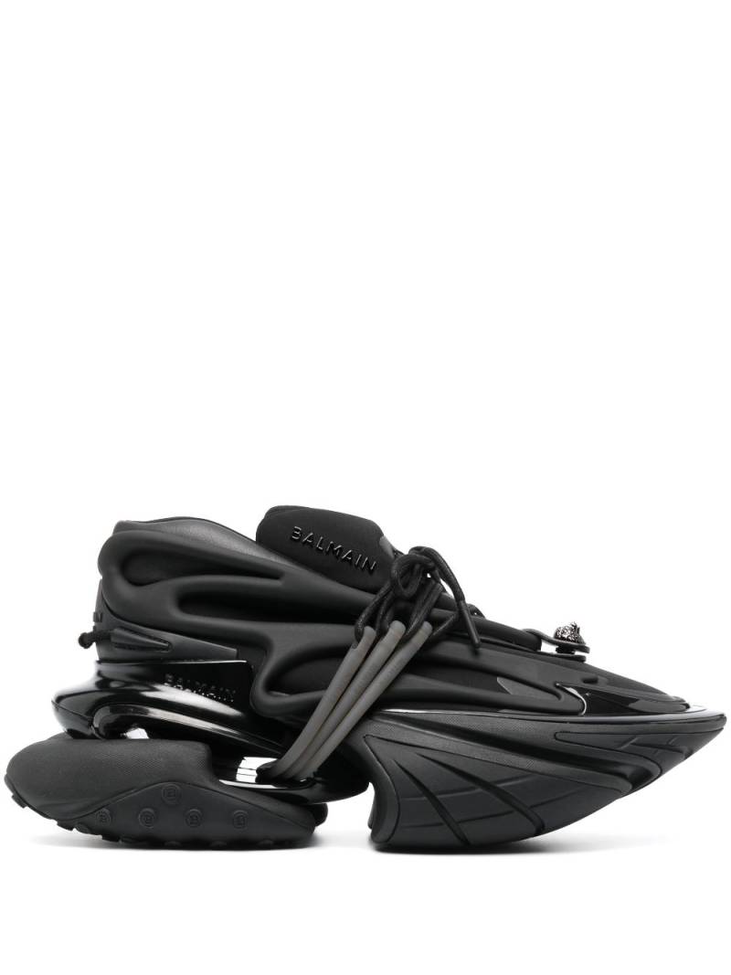 Balmain Unicorn leather low-top sneakers - Black von Balmain
