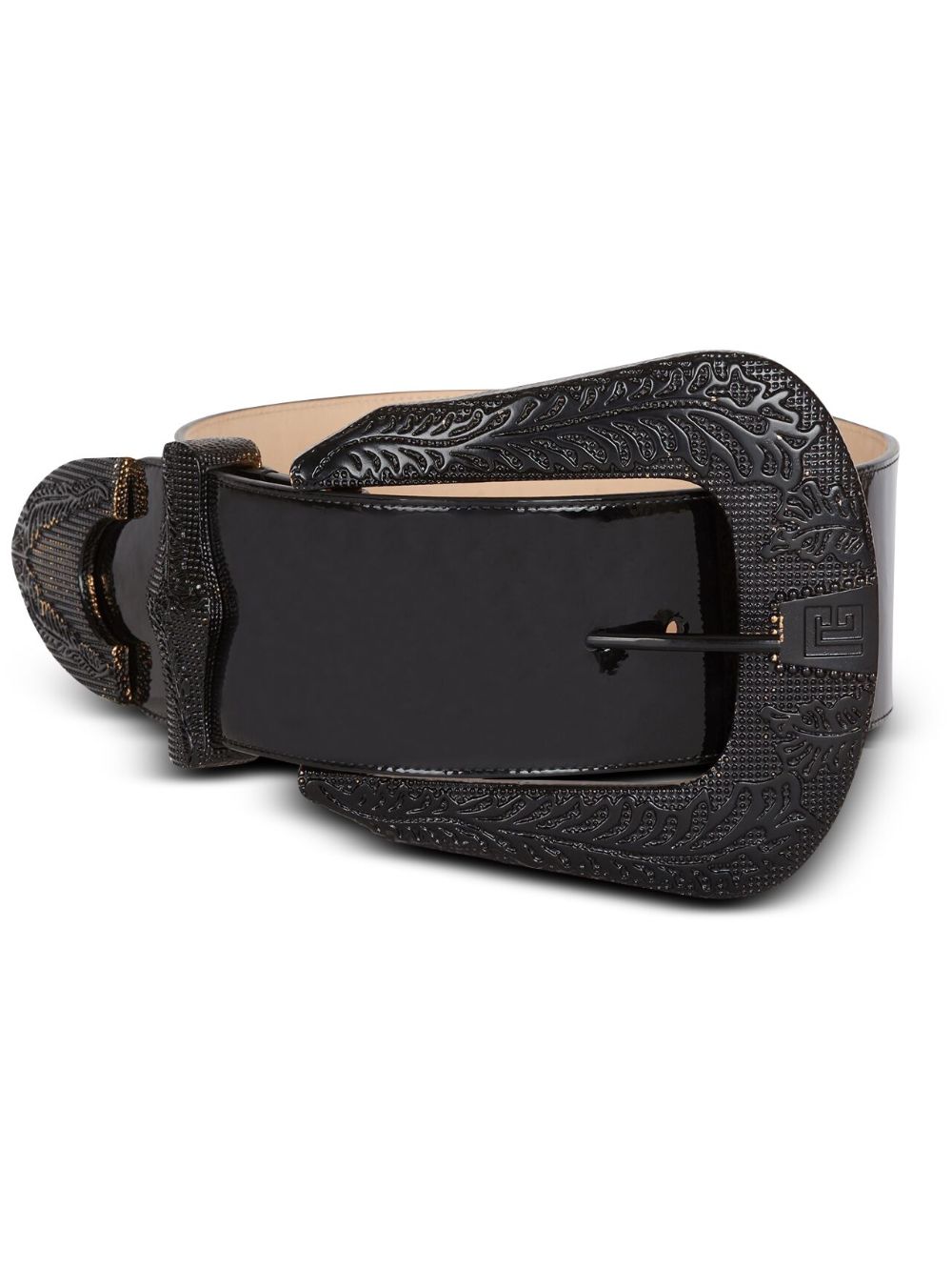 Balmain Western patent-leather belt - Black von Balmain