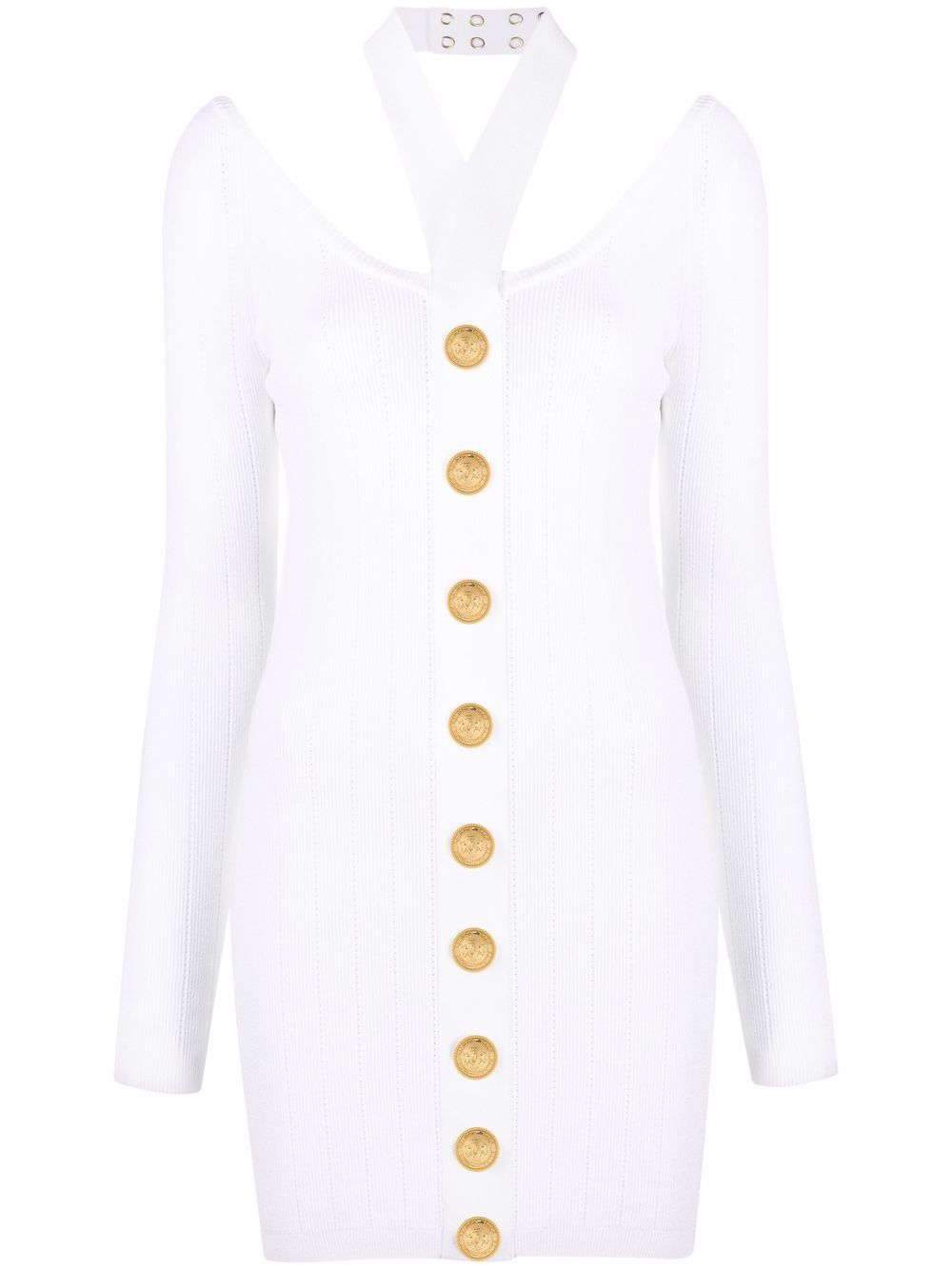 Balmain backless knitted dress - White von Balmain