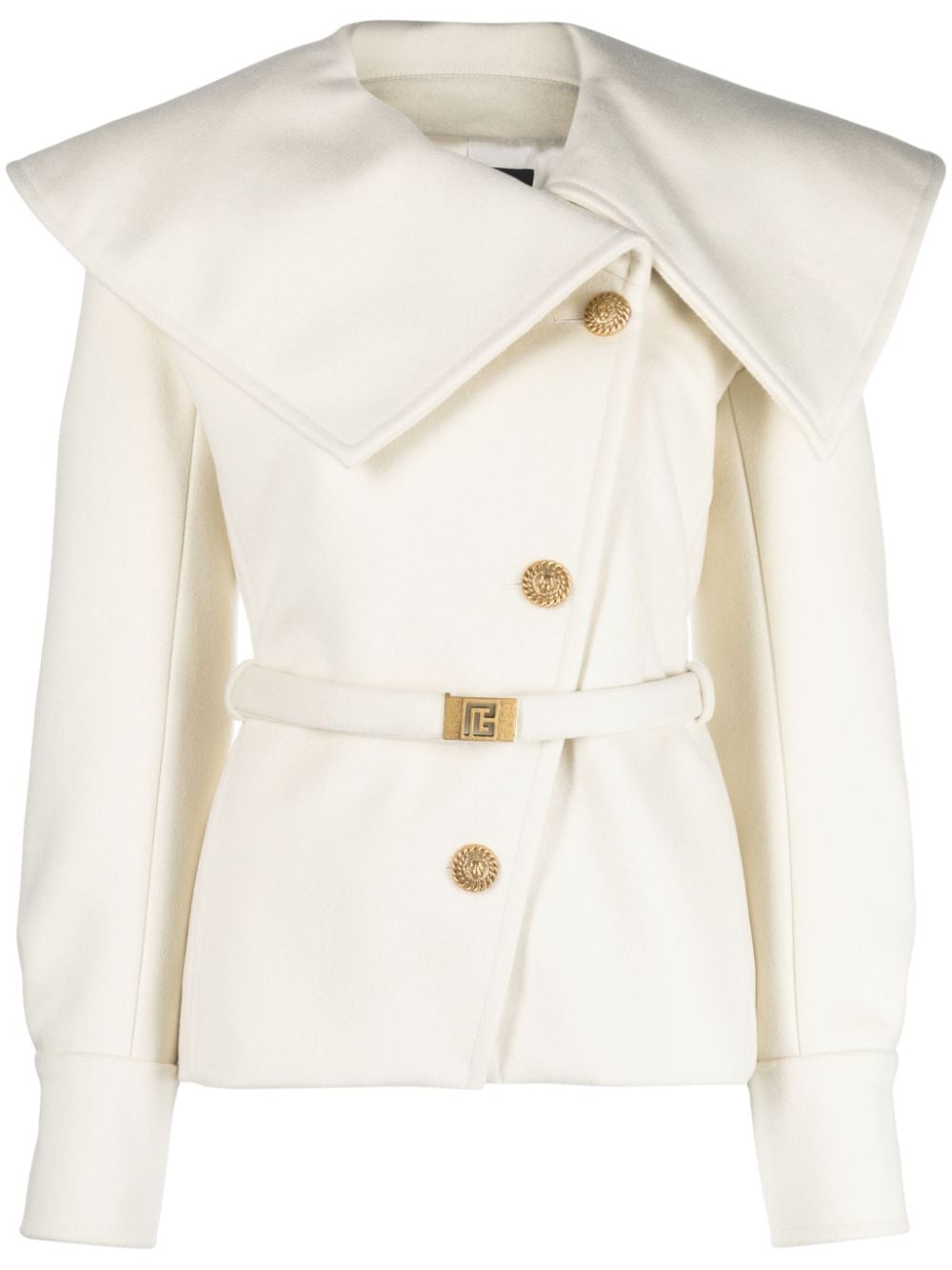 Balmain belted wool jacket - White von Balmain