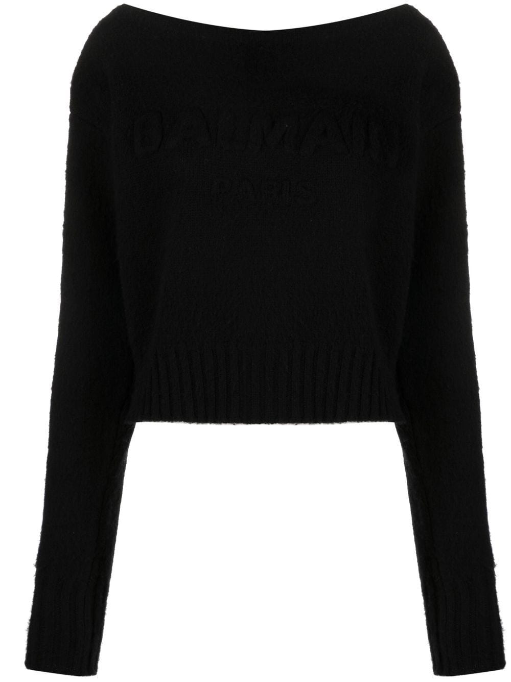 Balmain boat-neck jumper - Black von Balmain